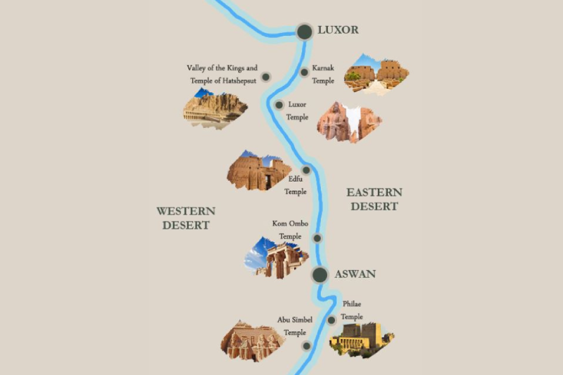 Itinerario di crociera sul Nilo con templi antichi, villaggi tradizionali e paesaggi lungo il fiume