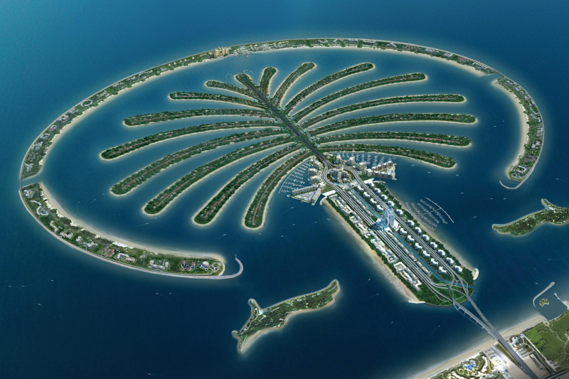 Vista aerea di Palm Jumeirah
