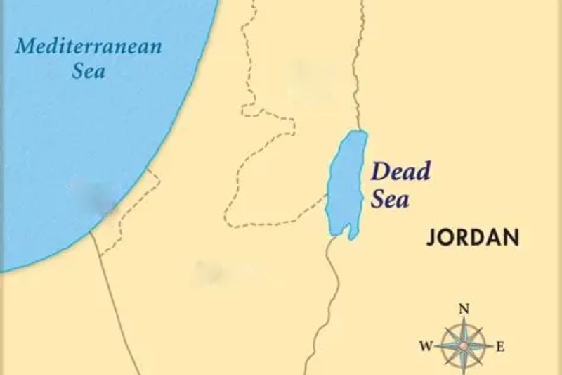 Mappa della Giordania che mostra dove si trova il Mar Morto