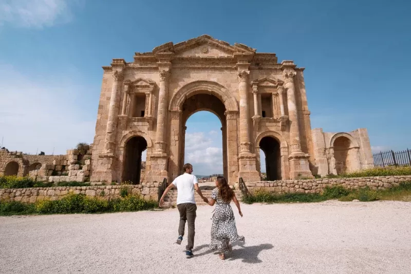 Jerash Giordania panoramica del sito archeologico romano