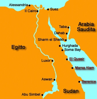 Marsa alam dove si trova sulla mapp dell'Egitto